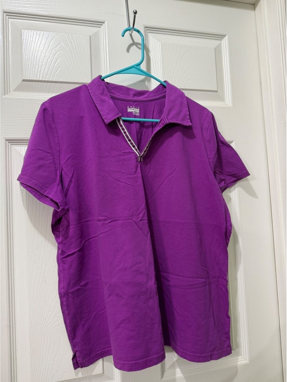 Basic Editions Purple Collared Polo Shirt XXL